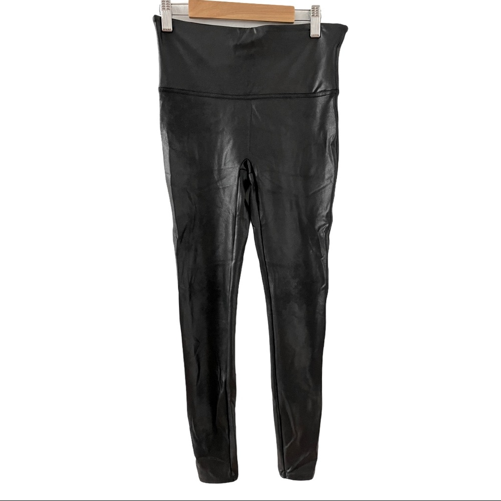 Spanx Womens Ready To Wow Faux Leather Leggings M